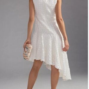 Anthroplogie Eva Franco Textured Asymmetrical Dress w/Floral Sunburst Pattern